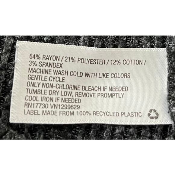 WILD FABL HI-RISE KNIT PANTS, WOMENS, 14 (TALL), HEATHER GRAY, WIDE LEG, PULL-ON - Picture 9 of 9